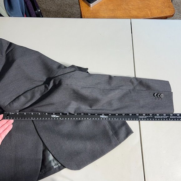 Banana Republic Blazer Jacket Mens 40S Gray Lanificio Wool Modern Fit Sport Coat - Picture 14 of 16